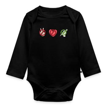 Comedian Peace Love Stand Up Comedy - Baby Bio-Langarm-Body - Schwarz - Vorne