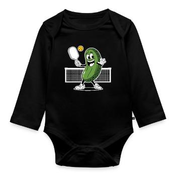 Dill With It Pickleball Player - Organic Longsleeve Baby Bodysuit - black - Front
