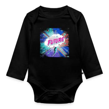 FUTURE Pop Art surreal - Organic Longsleeve Baby Bodysuit - black - Front