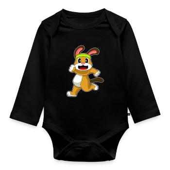 Dog Jogger Jogging Sport - Organic Longsleeve Baby Bodysuit - black - Front