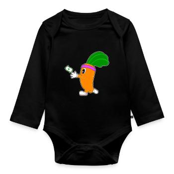 Carrot Jogger Jogging Sport - Organic Longsleeve Baby Bodysuit - black - Front