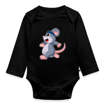Mouse Jogger Jogging Sport - Organic Longsleeve Baby Bodysuit - black - Front