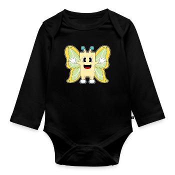 Beurre de papillon - Body Bébé bio manches longues - noir - Devant