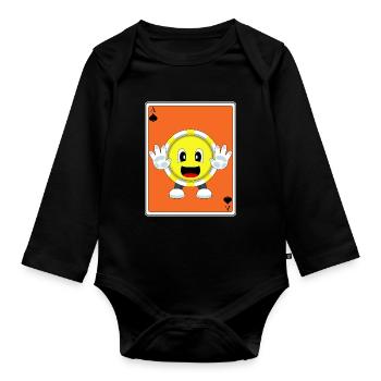 Poker Poker Jetons Cartes de poker - Body Bébé bio manches longues - noir - Devant