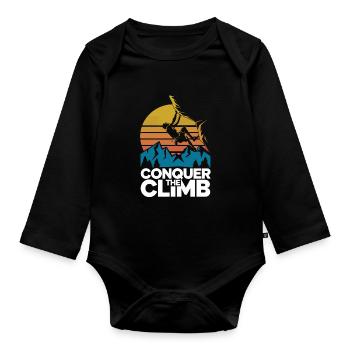 Conquer The Climb - Baby Bio-Langarm-Body - Schwarz - Vorne