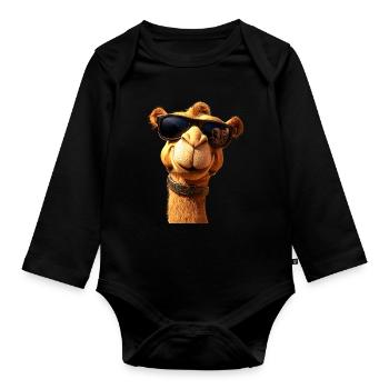 Camel Dromedary Bactrian Camel Gift Camels - Organic Longsleeve Baby Bodysuit - black - Front
