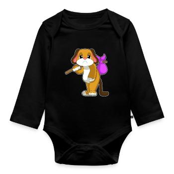 Chien sans abri - Body Bébé bio manches longues - noir - Devant