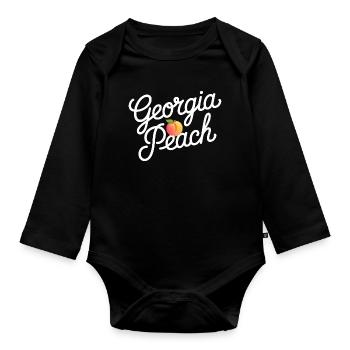 Georgia Peach Script Logo - Body Bébé bio manches longues - noir - Devant