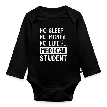 Medizin Student Arzt - Baby Bio-Langarm-Body - Schwarz - Vorne