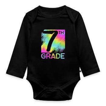 7. Klasse - Baby Bio-Langarm-Body - Schwarz - Vorne