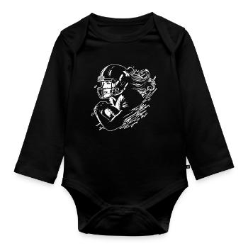Footballspielerin - Baby Bio-Langarm-Body - Schwarz - Vorne