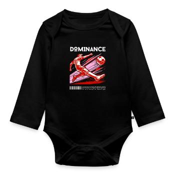 Dominance – Power Kick - Organic Longsleeve Baby Bodysuit - black - Front