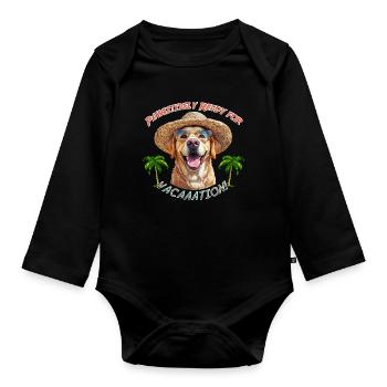 Labrador im Sommerlook: Pawsitively Ready - Baby Bio-Langarm-Body - Schwarz - Vorne