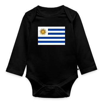 Uruguay - Baby Bio-Langarm-Body - Schwarz - Vorne