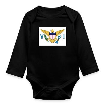 U.S. Virgin Islands - Organic Longsleeve Baby Bodysuit - black - Front