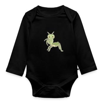 Elegante Gottesanbeterin - Baby Bio-Langarm-Body - Schwarz - Vorne