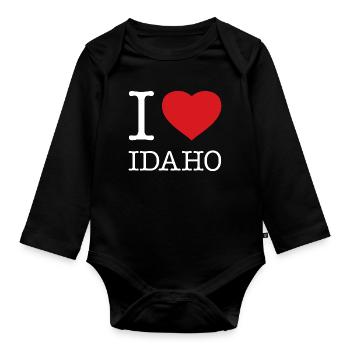 I LOVE IDAHO - Baby Bio-Langarm-Body - Schwarz - Vorne