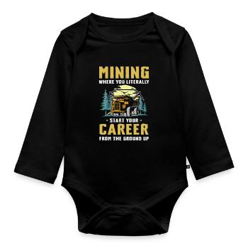 Mining Career From The Ground Up - Baby Bio-Langarm-Body - Schwarz - Vorne