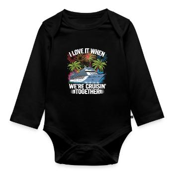 Family Cruise Kreuzfahrt We Cruisin Together - Baby Bio-Langarm-Body - Schwarz - Vorne