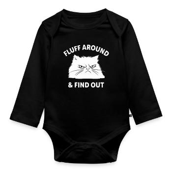 Fluffen Sie herum und finden Sie es heraus - Baby Bio-Langarm-Body - Schwarz - Vorne