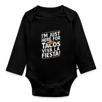 Viva la Fiesta - Body Bébé bio manches longues - noir - Devant
