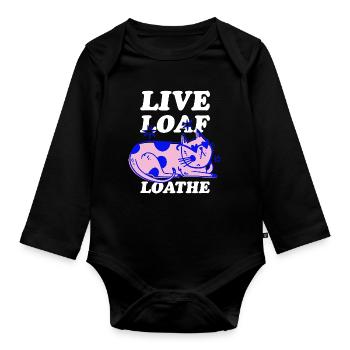 Live Loaf Loathe – Sassy Cat Vibes - Baby Bio-Langarm-Body - Schwarz - Vorne