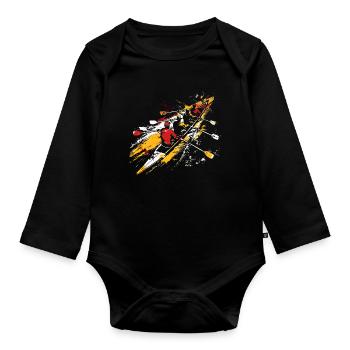 Rowing Team Sketch - Organic Longsleeve Baby Bodysuit - black - Front