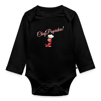 Chef Paprika - Organic Longsleeve Baby Bodysuit - black - Front