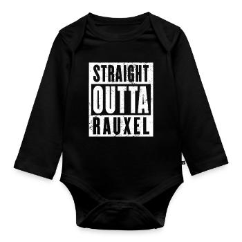 Rauxel, Ruhrgebiet, Ruhrpott, Castrop-Rauxel - Baby Bio-Langarm-Body - Schwarz - Vorne