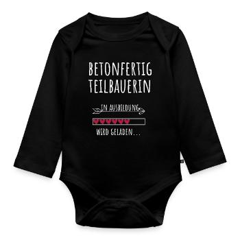 Betonfertigteilbauerin Ausbildung Beruf Geschenk - Baby Bio-Langarm-Body - Schwarz - Vorne