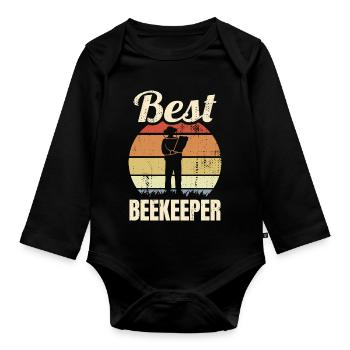 Imker - Baby Bio-Langarm-Body - Schwarz - Vorne