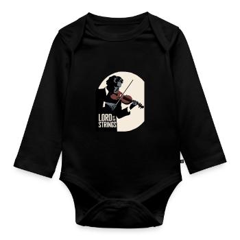 Violin -Lord Of The Strings Artwork - Organic Longsleeve Baby Bodysuit - black - Front