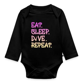 Tauchen Taucher Geschenk - Baby Bio-Langarm-Body - Schwarz - Vorne