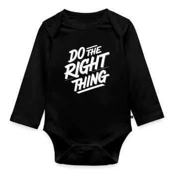 Do the right thing 1 (dark) - Organic Longsleeve Baby Bodysuit - black - Front