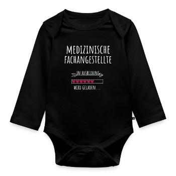Medizinische Fachangestellte Ausbildung Beruf - Baby Bio-Langarm-Body - Schwarz - Vorne
