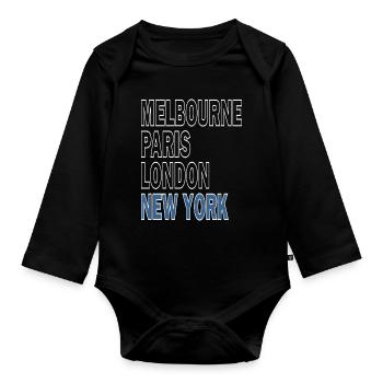 Grand tournoi de tennis à New York - Body Bébé bio manches longues - noir - Devant