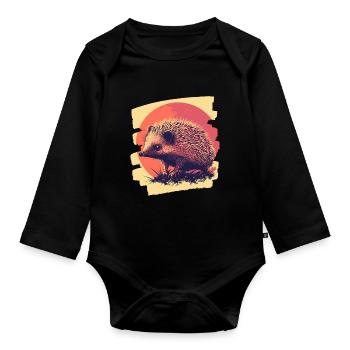 Igel - Baby Bio-Langarm-Body - Schwarz - Vorne