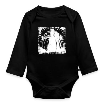 Quilles Bowling - Body Bébé bio manches longues - noir - Devant