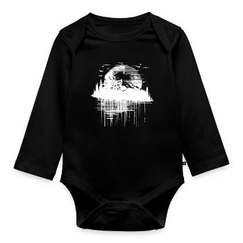 Dessin VTT - Body Bébé bio manches longues - noir - Devant