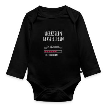 Werksteinherstellerin Ausbildung Beruf Geschenk - Baby Bio-Langarm-Body - Schwarz - Vorne