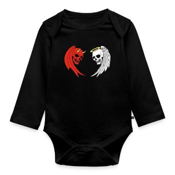 Engel und Dämon Skelett - Baby Bio-Langarm-Body - Schwarz - Vorne