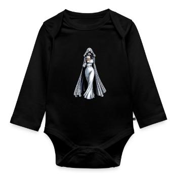 Geisterhafte Frau Mit Kaffee Inspiration - Baby Bio-Langarm-Body - Schwarz - Vorne