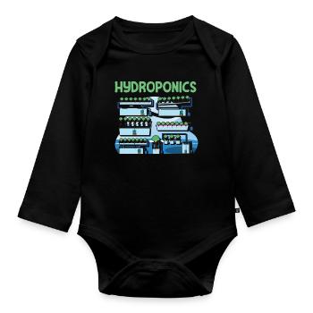 Culture hydroponique - Body Bébé bio manches longues - noir - Devant