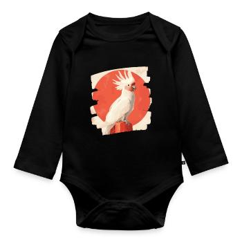 Kakadu - Baby Bio-Langarm-Body - Schwarz - Vorne