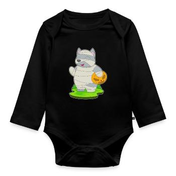 Cat Halloween Mummy - Organic Longsleeve Baby Bodysuit - black - Front