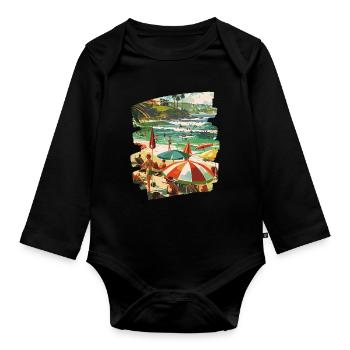 Surfer - Baby Bio-Langarm-Body - Schwarz - Vorne