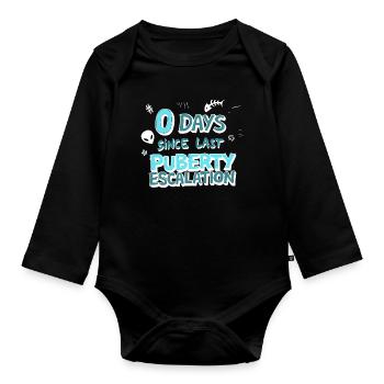 Chemise drôle d’escalade de la puberté - Body Bébé bio manches longues - noir - Devant