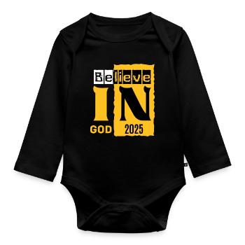 Graphique Croyant en Dieu 2026 - Body Bébé bio manches longues - noir - Devant