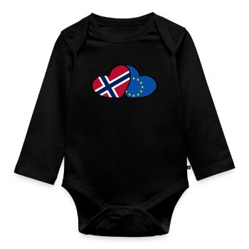 Norwegen <3 EU - Baby Bio-Langarm-Body - Schwarz - Vorne