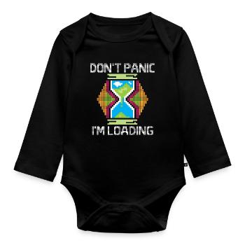 dont panic i´m loading - retro gamer - Baby Bio-Langarm-Body - Schwarz - Vorne